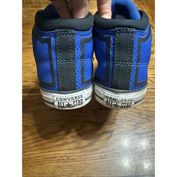 CONVERSE CANVAS MID CHUCK TAYLORS "ALL STAR" HI STREET BLACK ROYAL BLUE 10 men - Picture 5 of 7